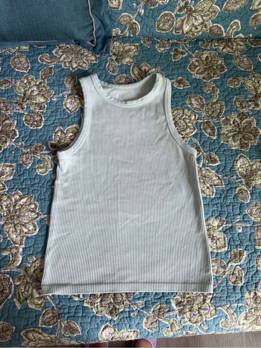 Kids Ribbed Tank Top - White